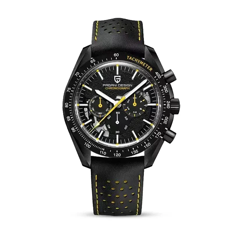 Pagani Design PD-1779 Chronograph Black Dial Leather Men's Watch